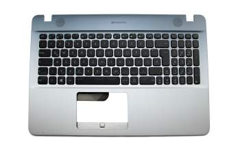 NSK-WF00G Original Darfon Tastatur inkl. Topcase DE (deutsch) schwarz/silber