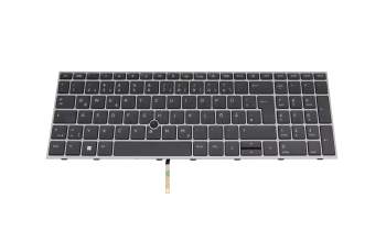 NSK-X00BC Original HP Tastatur DE (deutsch) dunkelgrau mit Backlight und Mouse-Stick