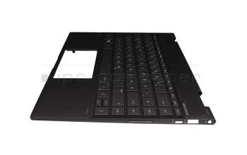 NSK-XBDBW Original HP Tastatur inkl. Topcase DE (deutsch) dunkelgrau/grau mit Backlight