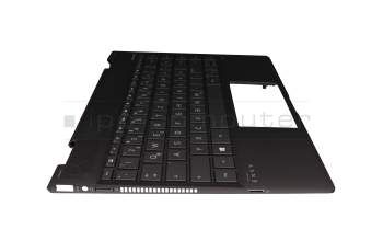 NSK-XBDBW Original HP Tastatur inkl. Topcase DE (deutsch) dunkelgrau/grau mit Backlight