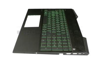 PK1328B2B10 Original Compal Tastatur inkl. Topcase DE (deutsch) schwarz/grün/schwarz mit Backlight