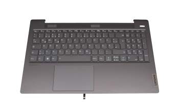 PR5SB-GE Original Lenovo Tastatur inkl. Topcase DE (deutsch) grau/grau mit Backlight Fingerprint (USB-C Ladeanschluss)