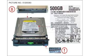 Fujitsu HD SATA 6G 500GB 7.2K HOT PLUG 3.5\'\' BC für Fujitsu Primergy TX2540 M1