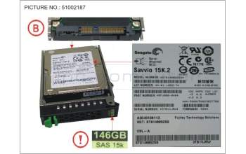 Fujitsu HD SAS 6G 146GB 15K HOT PL 2.5\' EP 300 für Fujitsu Primergy RX300 S8