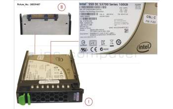 Fujitsu SSD SATA 6G 100GB MAIN 2.5\' H-P EP für Fujitsu Primergy TX2540 M1