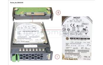 Fujitsu HD SAS 12G 1.2TB 10K 512N HOT PL 2.5\' EP für Fujitsu Primergy RX2520 M1