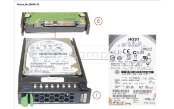 Fujitsu HD SAS 12G 600GB 10K 512N HOT PL 2.5\' EP für Fujitsu Primergy RX300 S8