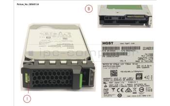 Fujitsu HD SAS 12G 12TB 7.2K 512E HOT PL 3.5\' BC für Fujitsu Primergy RX2530 M4