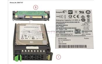 Fujitsu HD SAS 12G 2TB 7.2K 512E HOT PL 2.5\' BC für Fujitsu Primergy RX2520 M1
