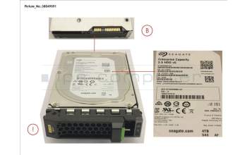 Fujitsu HD SAS 12G 4TB 7.2K 512E HOT PL 3.5\' BC für Fujitsu Primergy RX1330 M3