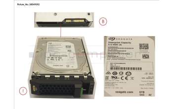Fujitsu Fujitsu HD SAS 12G 6TB 7.2K 512e 3.5 H-P BC für Fujitsu Primergy RX2540 M4