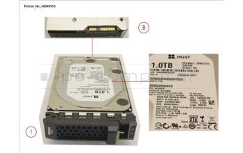 Fujitsu Fujitsu HD SATA 6G 1TB 7.2K HOT PL 3.5\" BC für Fujitsu Primergy RX2530 M4