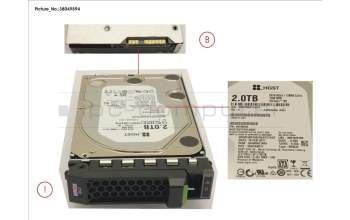 Fujitsu Fujitsu HD SATA 6G 2TB 7.2K HOT PL 3.5\" BC für Fujitsu Primergy RX1330 M3