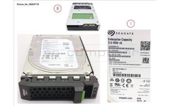 Fujitsu HD SATA 6G 6TB 7.2K 512E HOT PL 3.5\' BC für Fujitsu Primergy RX2540 M4