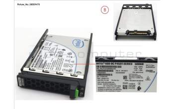 Fujitsu SSD PCIE3 500GB READ-INT. 2.5\' H-P LP für Fujitsu Primergy RX2540 M4