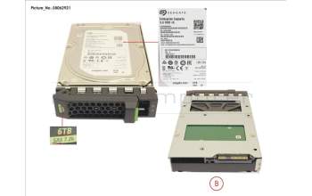 Fujitsu HD SAS 12G 6TB 7.2K 512E HOT PL 3.5\' BC für Fujitsu Primergy RX2540 M4