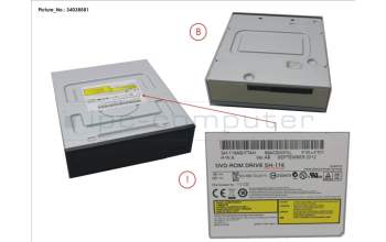Fujitsu SATA DVD-ROM HH für Fujitsu Primergy TX2540 M1