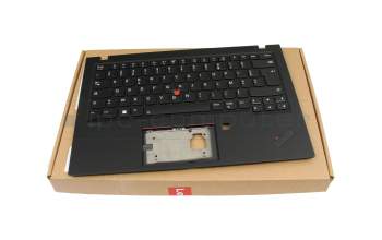 SN20W73843 Original Lenovo Tastatur inkl. Topcase FR (französisch) schwarz/schwarz mit Backlight und Mouse-Stick