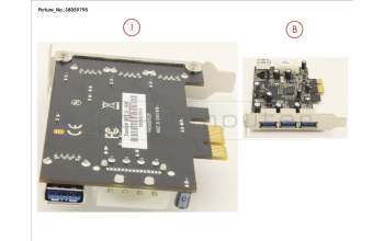Fujitsu PCIE CARD 4X USB3.0 für Fujitsu Esprimo D757