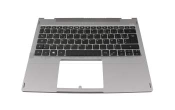 T058C2 Tastatur inkl. Topcase FR (französisch) grau/grau mit Backlight