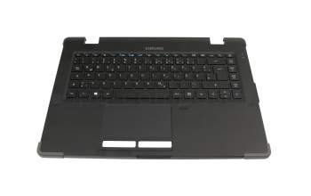 T107C1 Tastatur inkl. Topcase DE (deutsch) schwarz/schwarz mit Backlight