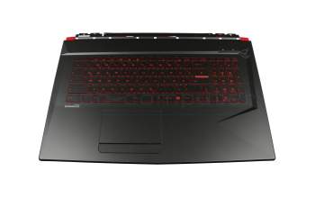 V143422KK2 GR Original Sunrex Tastatur inkl. Topcase DE (deutsch) schwarz/schwarz mit Backlight rote Hintergrundbeleuchtung