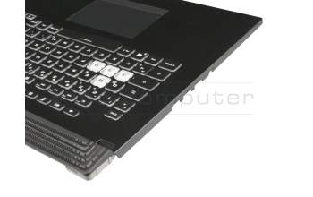 V185062BE1 GR Original Sunrex Tastatur inkl. Topcase DE (deutsch) schwarz/schwarz mit Backlight - ohne Keystone-Schacht -