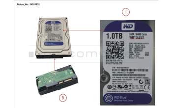 Fujitsu WDC:WD10EZEX-1000-AF HDD 1TB SATA S3 7.2K 3.5\' 4K-AF