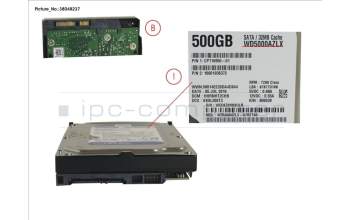Fujitsu WDC:WD5000AZLX-AF HDD 500GB SATA S3 7.2K 3.5\' 4K