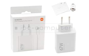 Xiaomi Mi 8 Lite Original USB-C Netzteil 67,0 Watt EU Wallplug weiß (Charging Combo Type-A)