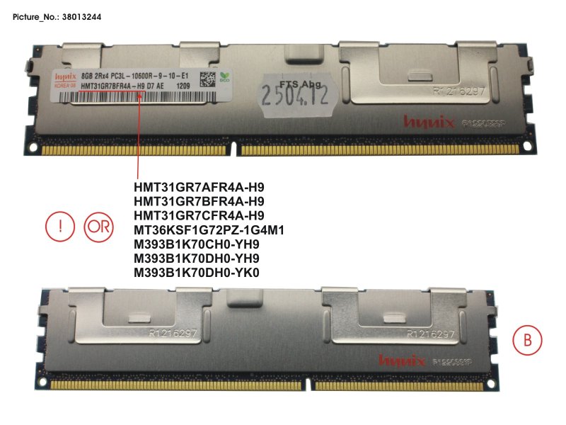 Fujitsu S26361-F3604-L515 8 GB DDR3 1333 MHZ PC3-10600 RG D