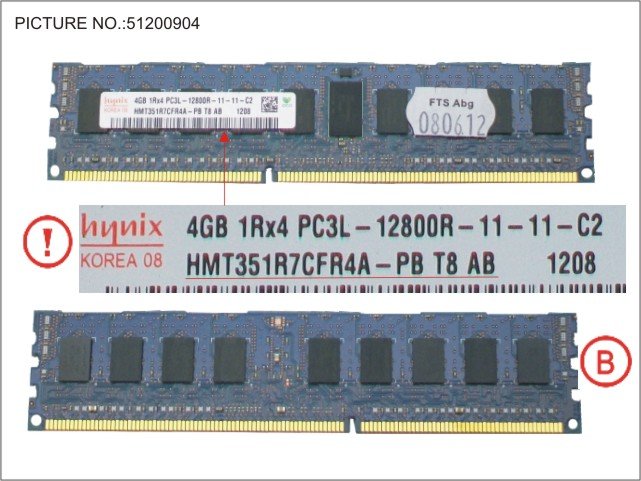 Fujitsu S26361-F3697-L514 4GB (1X4GB) 1RX4 L DDR3-1600 R ECC