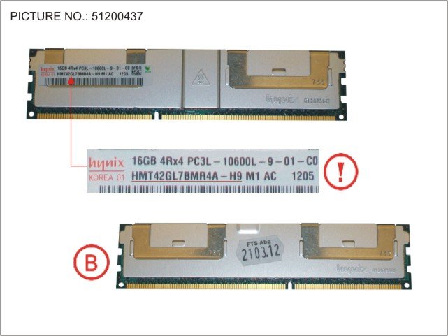 Fujitsu S26361-F3698-L516 16GB (1X16GB) 4RX4 L DDR3-1333 LR ECC