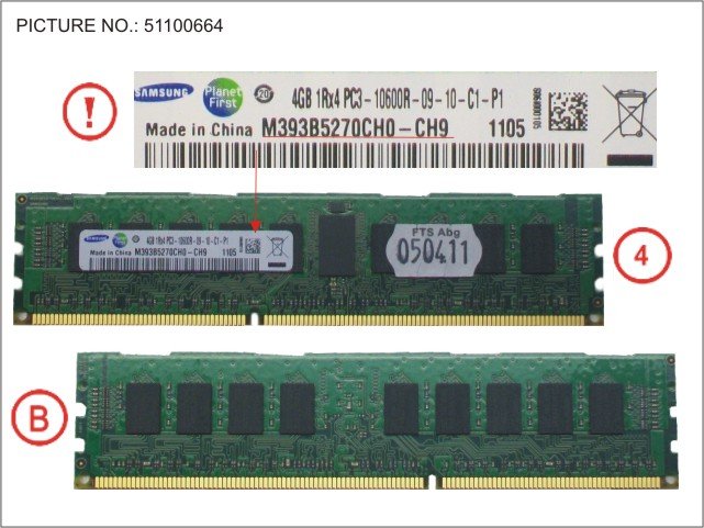 Fujitsu S26361-F4003-L642 FUJITSU 4x4DDR3 1333MHz rg s ECC PC3 10600