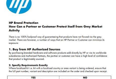 HP Graumarkt-Vermeidungsprogramm Sie sind nicht sicher‚ ob Sie HP Originalware gekauft haben so k&ouml;nnen Sie Ihr HP Ersatzteil &uuml;berpr&uuml;fen lassen.