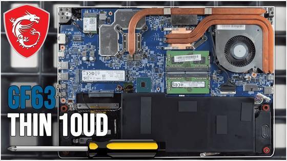 MSI GF63 Thin 10UD de l'intérieur - Remplacement de la RAM, SSD, batterie, ventilateur