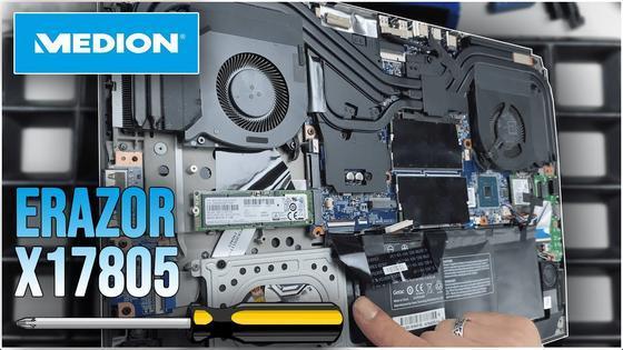 Medion Erazer X17805 por dentro - Cambiar RAM, SSD, batería y ventilador