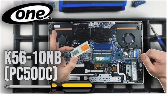 One K56-10NB (Clevo PC50DC) from the inside - Changing RAM, SSD, Battery, Fan