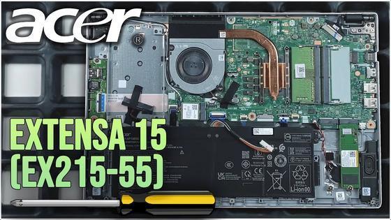 Acer Extensa 15 (EX215-55) von innen - RAM‚ SSD‚ Akku‚ L&uuml;fter wechseln