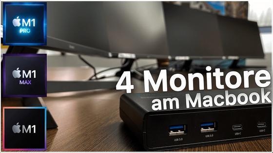 4 externe Monitore an Apple MacBook M1 M2 anschlie&szlig;en - Tutorial