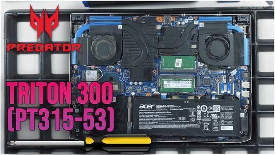Acer Predator Triton 300 (PT315-53) From the Inside - Replace RAM, SSD, Battery, Fan