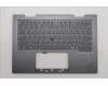 Lenovo 5M11R91421 C-Cover with keyboard, US English Euro, Grey, Backlight, FingerPrint Reader, US