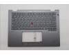Lenovo 5M11S30220 C-Cover with keyboard, US English Euro, Luna Grey, Backlight, World Face Camera, Heat Staking, US