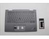 Lenovo 5M11H62367 C-Cover with keyboard, Arabic, Grey, Backlight, FingerPrint, WWAN, US
