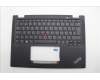 Lenovo 5M11N89869 C-Cover with keyboard, German, Black, Backlight, UK