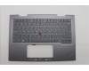 Lenovo 5M11P35042 C-Cover with keyboard, US English Euro, Luna Grey, Fingerprint, WWAN, US