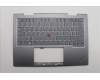 Lenovo 5M11P35043 C-Cover with keyboard, French, Luna Grey, Fingerprint, WWAN, US