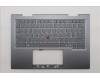 Lenovo 5M11R38946 C-Cover with keyboard, Hebrew, Luna Grey, FingerPrint Reader, WLAN, US
