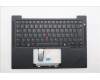 Lenovo 5M11S16183 C-Cover with keyboard, Danish, Black, Backlight, UK
