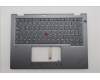 Lenovo 5M11S30504 C-Cover with keyboard, German, Luna Grey, Backlight, World Face Camera, Heat Staking, UK